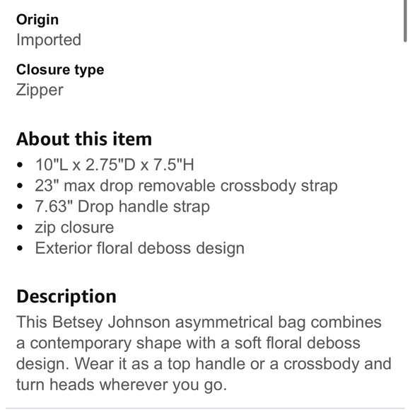 Betsey Johnson Black Kilter Rosette Asymmetrical Bag - Picture 4 of 8